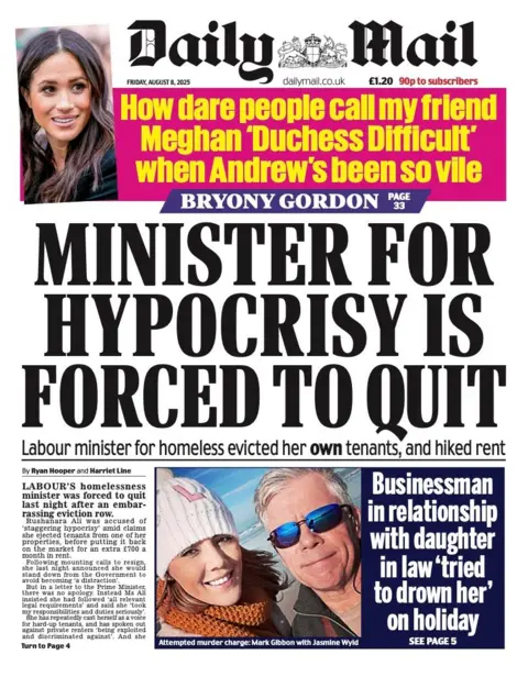  "Minister for hypocrisy is forced to quit"