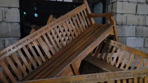 LÁSZLÓ MOLNÁRFI Book of Kells attraction blocked by benches