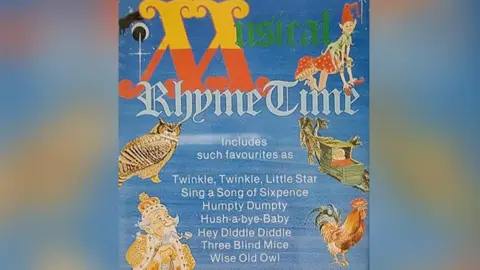 CRS Records An image on the cover of a cassette says 'Musical Rhyme Time'. It also says it 'includes such favourites as Twinkle, Twinkle Litte Star, Sing a Song of Sixpence, Humpty Dumpty, Hush a Bye Baby, Hey Diddle Diddle, Three Blind Mice, Wise Old Owl and many more'. There are images including Humpty Dumpty and a king. 