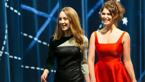 Eoin Carey Saoirse Ronan and Gemma Arterton at the GFT in 2013