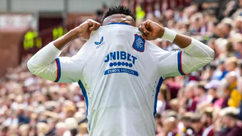 SNS Oscar Cortes wearing Rangers new Castore away shirt