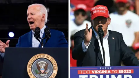 Joe Biden successful  North Carolina and Donald Trump successful  Virginia