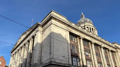 Nottingham City Hall taken from outside on a sunny day