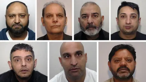 A composite image of a Rochdale grooming gang