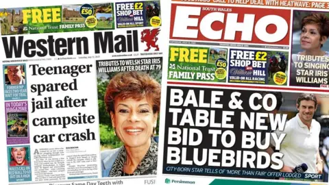 Front page of the Western Mail and South Wales Echo