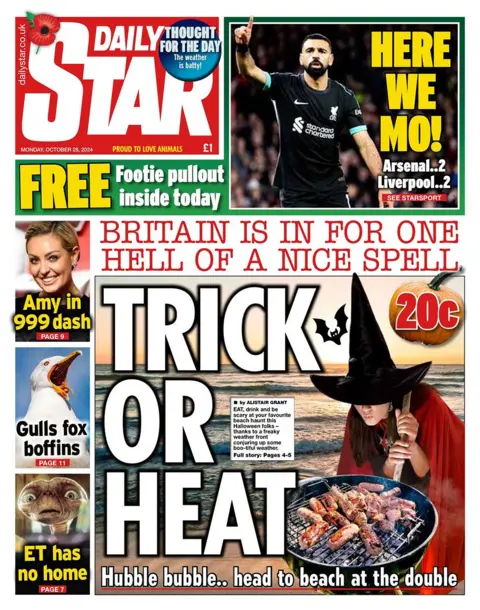 The main headline on the front page of the Daily Star reads: 