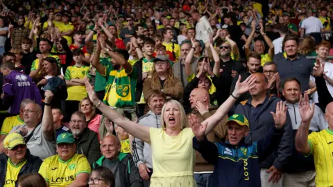 PA Media Norwich City football fans