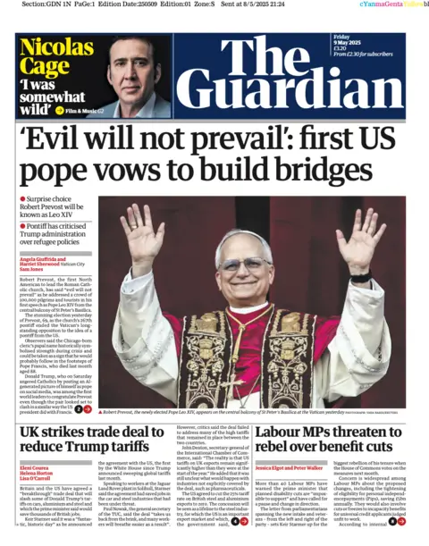  first US pope vows to build bridges". 
