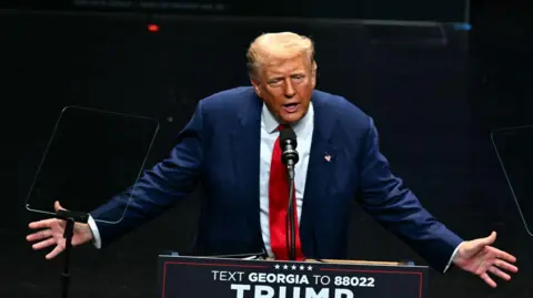 Getty Images Trump gives a speech on his economic pitch in Savannah, Georgia