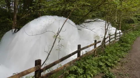 The foam in the river 