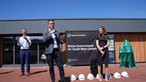 LDRS Wandsworth Council leader Simon Hogg and Tooting MP Dr Rosena Allin-Khan doing a speech