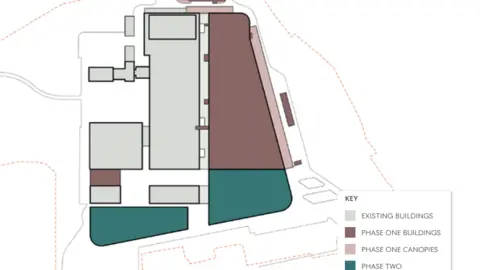 RRMC Plans indicating which part of the buildings are to be built in phases one and two