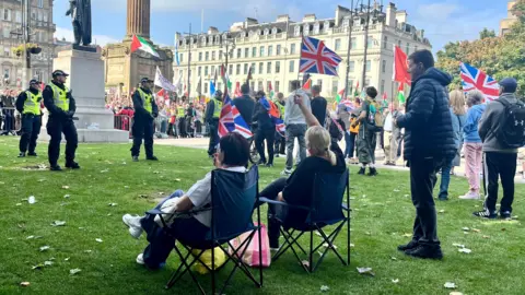 Anti-immigration protesters in George Square