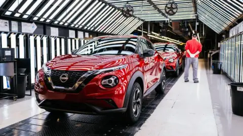 Getty Images Nissan hybrid car assembly line