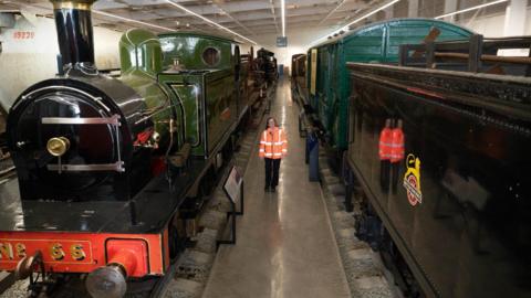 Views inside Locomotion's £8m New Hall in in Shildon, County Durham as part of the National Railway Museum's biggest ever shunt of 46 vehicles