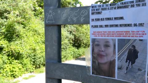 A missing poster for Leah Daley at The Warren