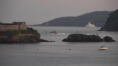 A lifeboat in Plymouth Sound