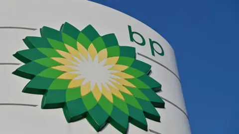 BP logo on a petrol station sign