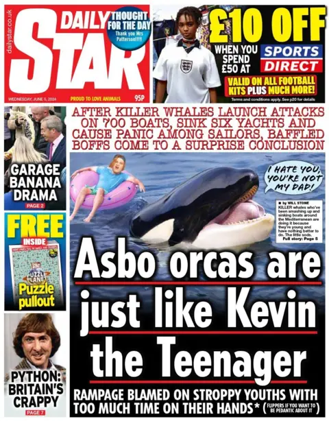 The front page of the Daily Star 