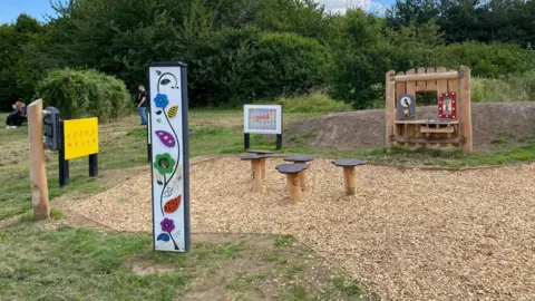 Oadby and Wigston Borough Council Play park in Brocks Hill Country Park, in Oadby, Leicestershire