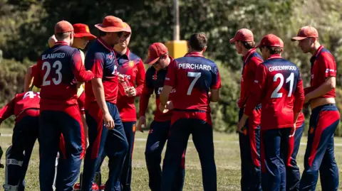Jersey celebrate a wicket