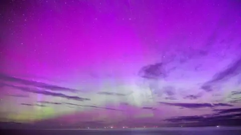 Saf37y/BBC Weather Watchers Aurora borealis pictured from Gardenstown, Moray