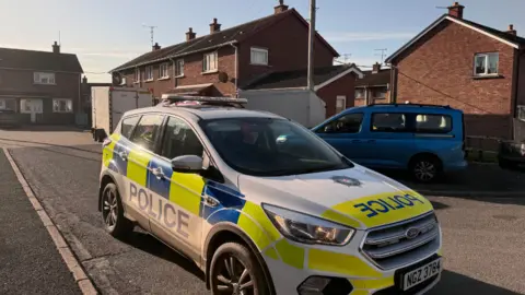 BBC Police van parked in Windmill Drive