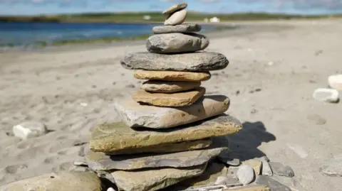 Skaill beach near Skara Brae in Orkney has dozens of rock stacks