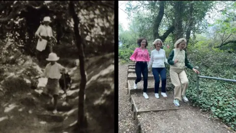 Three sisters descend the same path used by their father and uncle in 1937. 