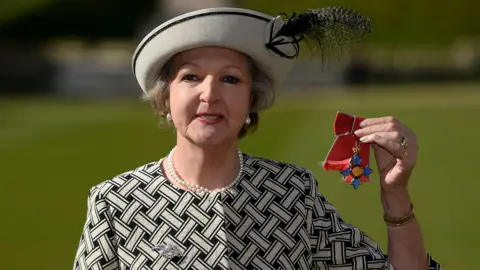 Dame Penelope Keith after she was made a Dame Commander for services to the Arts and to charity during an Investiture ceremony at Windsor Castle.
