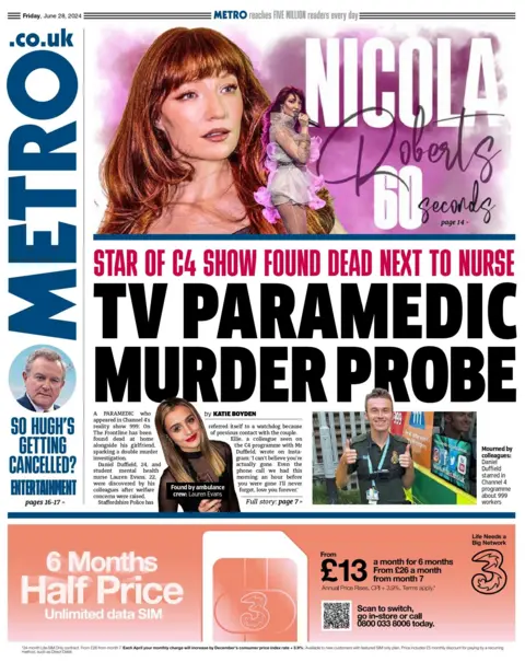 Metro: TV paramedic murder probe
