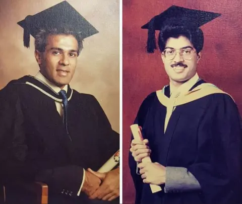 Supplied Suresh and Praful Vaghela at their graduations