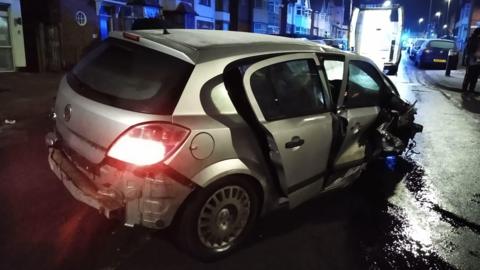 Astra car involved in a crash in Leicester