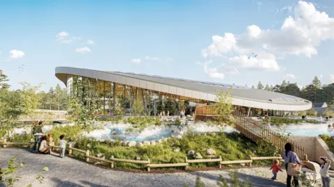 Center Parcs A computer generated image of the subtropical swimming paradise at Center Parcs