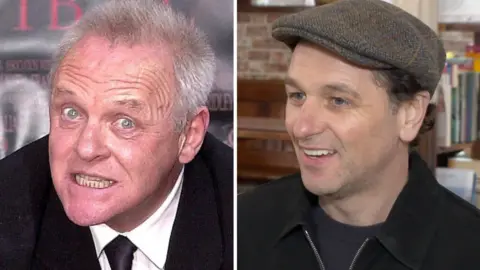 A split image of Anthony Hopkins and Matthew Rhys