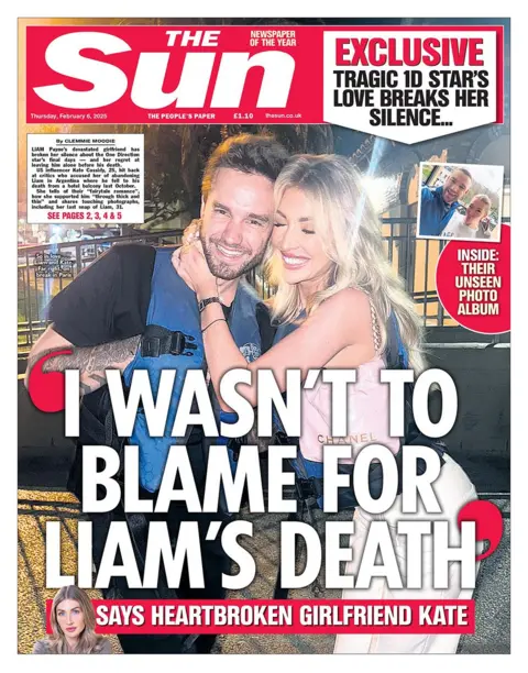 The Sun front page with headline "I wasn't to blame for Liam's death"