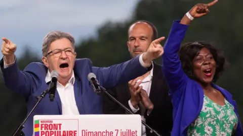 ANDRE PAIN/EPA-EFE/REX/Shutterstock Jean-Luc Mélenchon was quick to declare victory