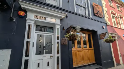 BBC News Picture of the outside of SY23 bar in Aberystwyth 