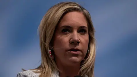 Amanda Zurawski, a guest to the State of the Union of Rep. Katherine Clark (D-MA) speaks during a news conference held by members of the Pro-Choice Caucus and Democratic Women's Caucus at the US Capitol