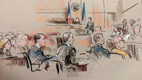 Courtroom sketch of Hunter Biden in court 