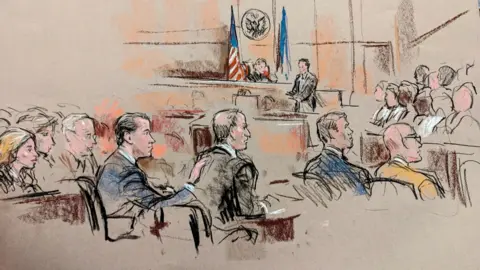 Reuters/ Bill Hennessy Courtroom sketch of Hunter Biden in court 