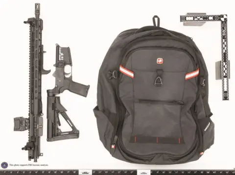 FBI Backpack and rifle in several pieces