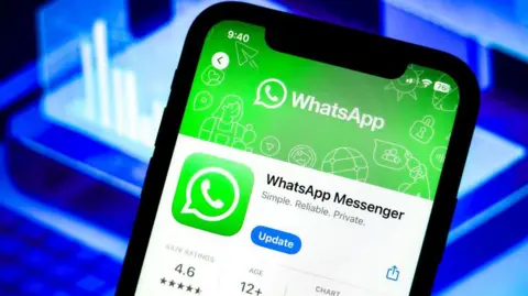 The WhatsApp app displayed on a phone screen