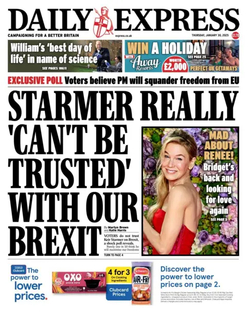 Daily Express front page 30 January