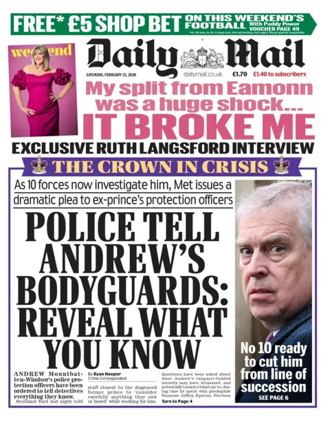 Reveal what you know", reads the headline on the front page of the Daily Mail.