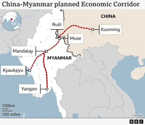 A map of the China-Myanmar Economic Corridor 