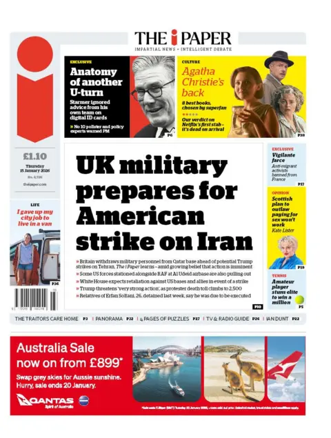  "UK military prepares for American strike on Iran."