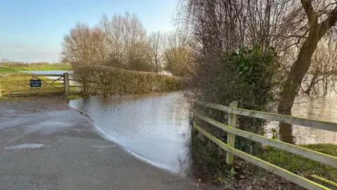 Cliff Taylor A flooded road in Somerset
