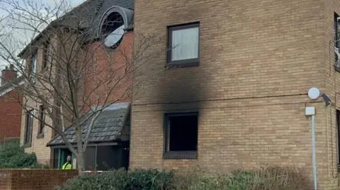 A fire  on Crocus Close, just off Hawthorn Drive, Ipswich 