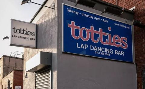 The external sign at Totties nightclub 